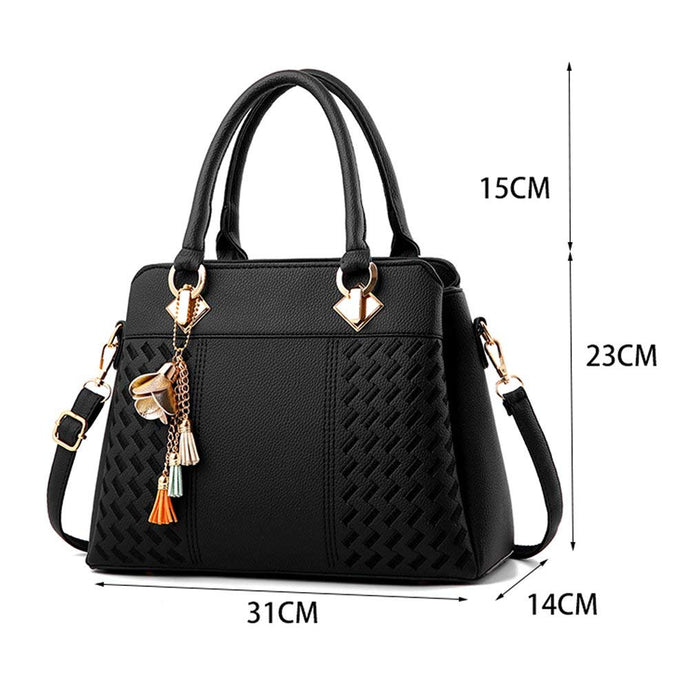 new hotsale fashion high quality casual lady Women Handbags Ladies Purses Satchel Shoulder Bags Tote Bag(Black)